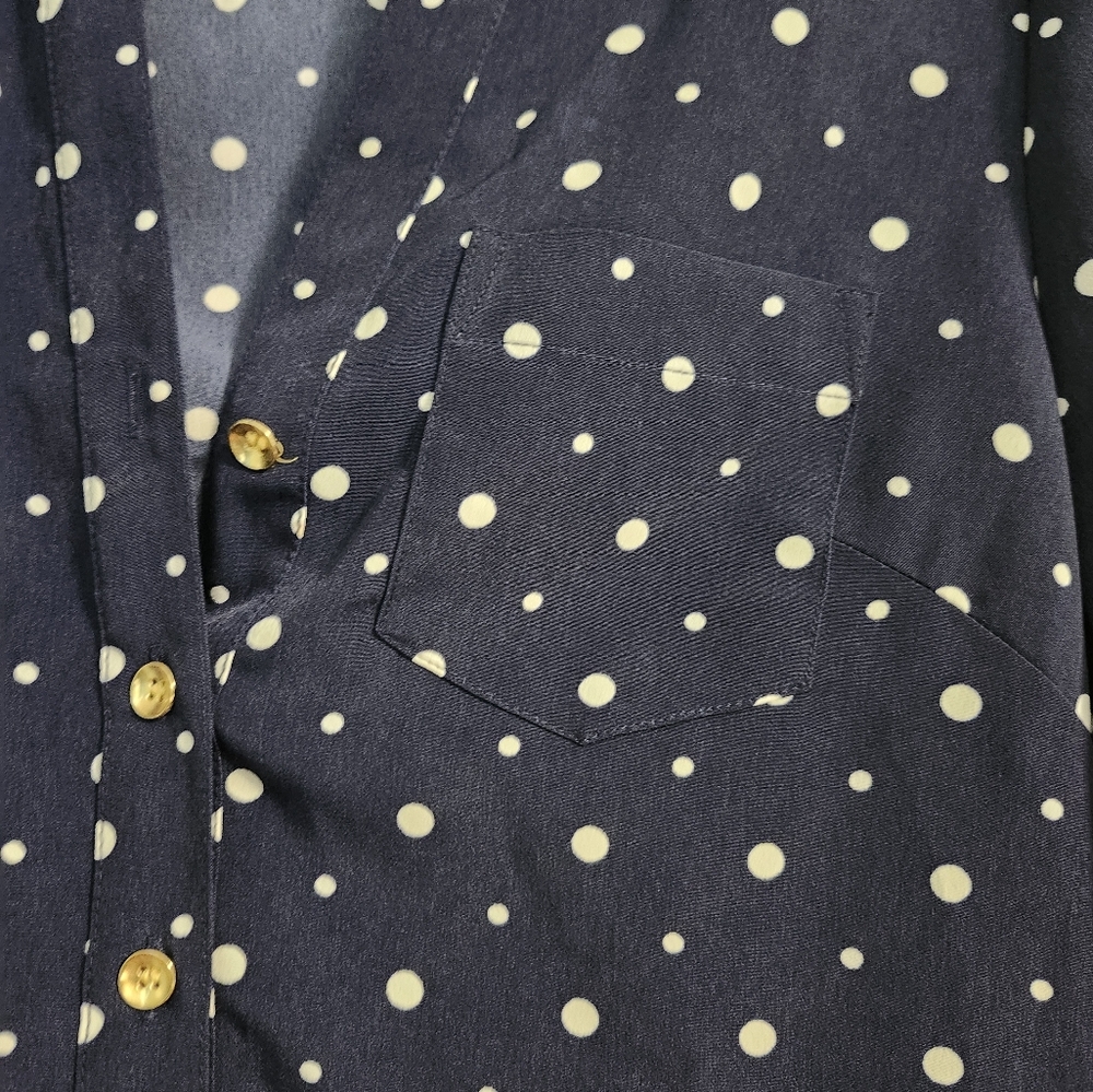 Navy Polka Dot Dress XS-S - Picture 6 of 11